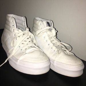 High Top White Vans - Size 7
